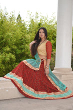 Load image into Gallery viewer, Radha Red Gopi Skirt Outfit