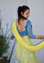 Load image into Gallery viewer, Light Blue Yellow - Gopi Skirt Lehenga SOLD OUT