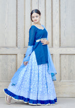 Load image into Gallery viewer, Cool Summer Sky-Gopi Skirt Lehenga