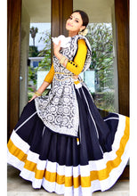 Load image into Gallery viewer, Black and Yellow - Gopi Skirt Lehenga SOLD OUT