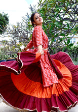 Load image into Gallery viewer, Full Orange Bloom - Gopi Skirt Lehenga SOLD OUT