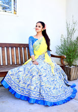Load image into Gallery viewer, Light Blue Yellow - Gopi Skirt Lehenga SOLD OUT
