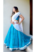 Load image into Gallery viewer, Summer Sky - Silk Gopi Skirt Lehenga