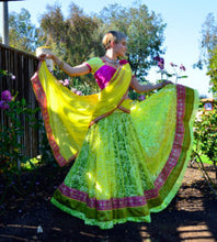 Load image into Gallery viewer, Hawaiian Breeze- Gopi Skirt Lehenga