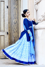 Load image into Gallery viewer, Cool Summer Sky-Gopi Skirt Lehenga
