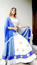 Load image into Gallery viewer, Winter Blue Sky - Gopi Skirt Lehenga