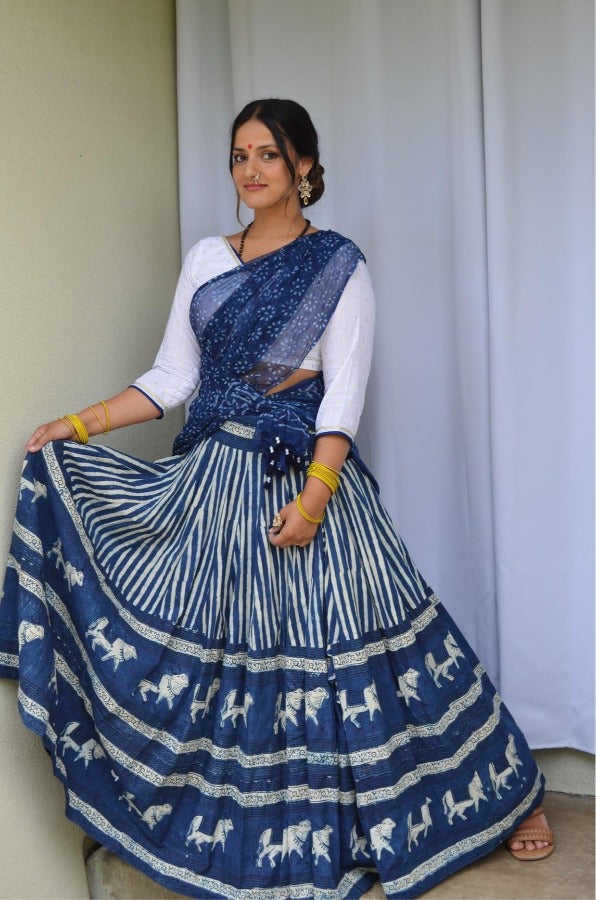 gopi dress blouse design Buy Women's Traditional Gopi Dress Set Elegant Teal Printed Lehenga Choli with Dupatta