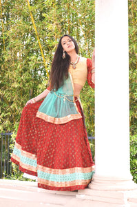 Radha Red Gopi Skirt Outfit