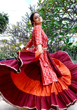 Load image into Gallery viewer, Full Orange Bloom - Gopi Skirt Lehenga SOLD