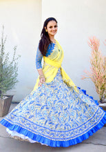 Load image into Gallery viewer, Light Blue Yellow - Gopi Skirt Lehenga SOLD OUT