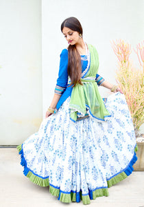 Jade and Aqua With Frills - Gopi Skirt Outfit