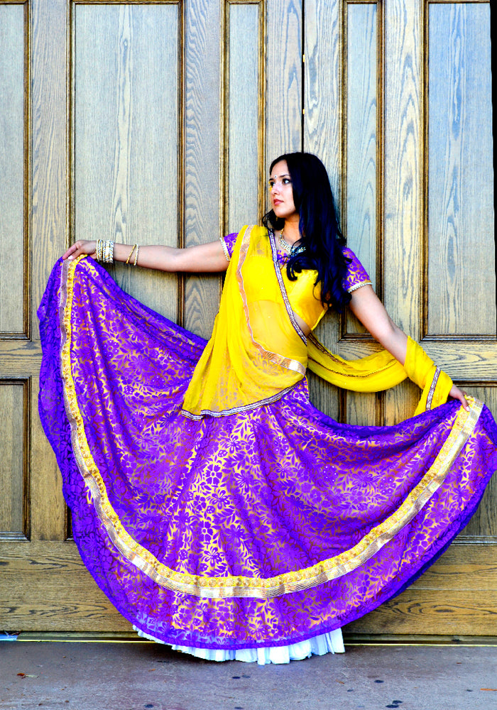Yellow Color Chinon Fabric Sangeet Wear Special Lehenga With Printed W |  Chiffon lehenga, Lehenga choli, Yellow lehenga