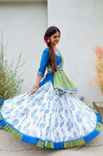 Load image into Gallery viewer, Jade and Aqua With Frills - Gopi Skirt Outfit